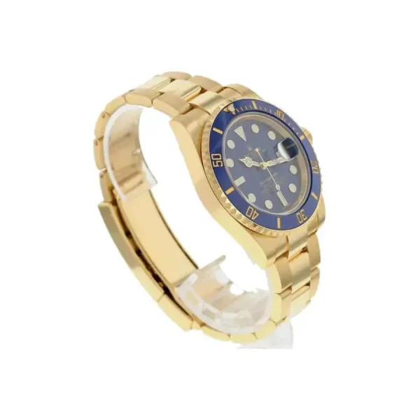 2 rolex submariner date yellow gold blue 40mm dial ceramic bezel oyster bracelet 116618lb