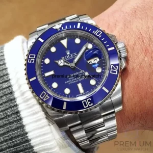 6 rolex submariner date white gold 40mm blue dial ceramic bezel oyster bracelet 116619lb