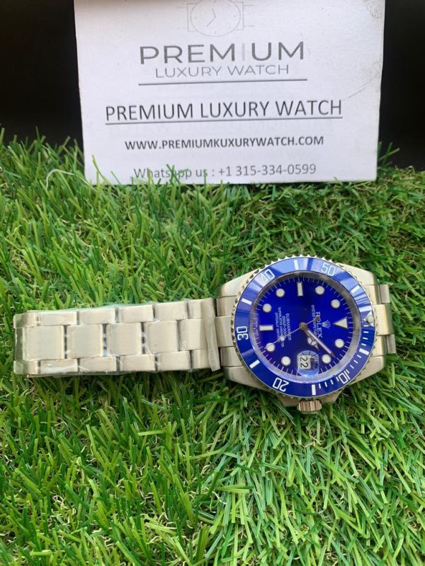 13 rolex submariner date white gold 40mm blue dial ceramic bezel oyster bracelet 116619lb