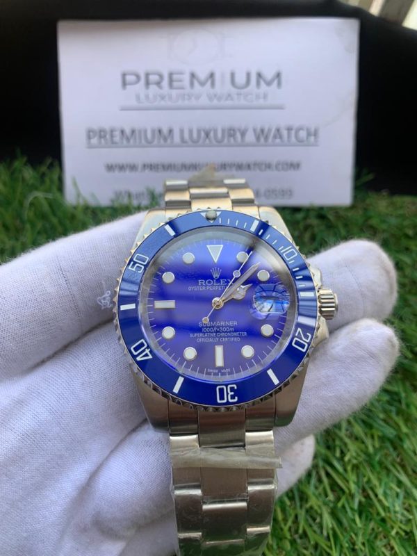 14 rolex submariner date white gold 40mm blue dial ceramic bezel oyster bracelet 116619lb