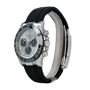 1-Rolex Daytona White Gold 116519Ln 40Mm Black Rubber Belt Watch