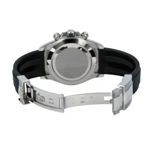 3 rolex daytona white gold 116519ln 40mm black rubber belt watch