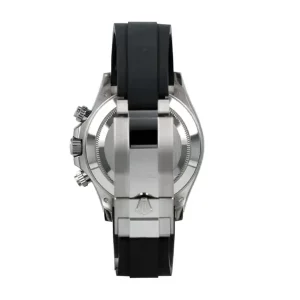 4 rolex daytona white gold 116519ln 40mm black rubber belt watch