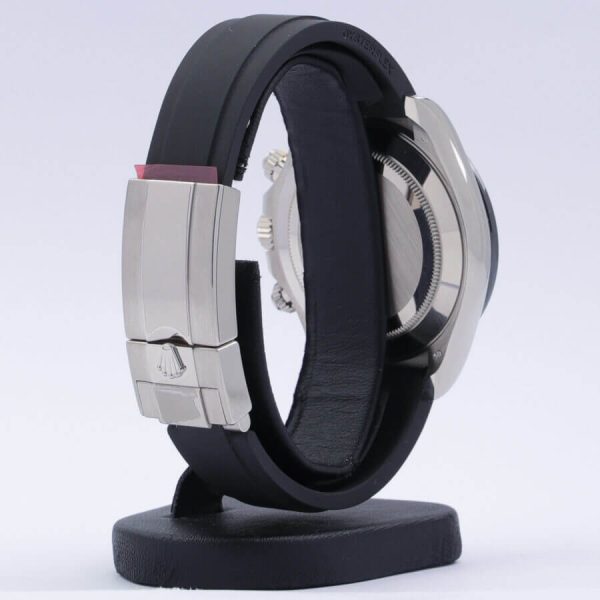 7 rolex daytona white gold 116519ln 40mm black rubber belt watch