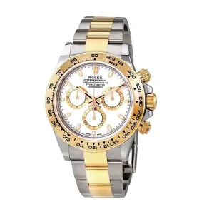 1 rolex cosmograph daytona white dial stainless steel and gold mens watch 116503