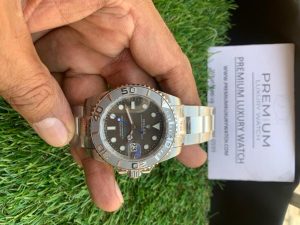 4-Rolex Yachtmaster Platinum Grey Dial Watch