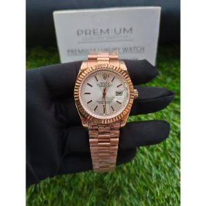 rolex datecolour-block 36mm rose gold silver dial president bracelet mens watchunisex wrist watch