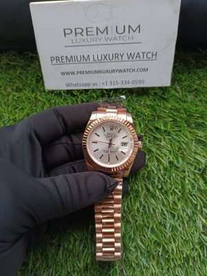 1 rolex datejust 36mm rose gold silver dial president bracelet mens watchunisex wrist watch