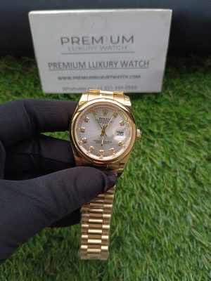 4 rolex datejust 36mm yellow gold silver diamond dial president bracelet mens watchunisex wrist watch