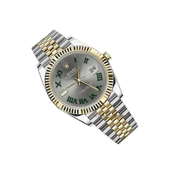 1 rolex datejust 41mm slate roman dial fluted bezel yellow gold jubilee mens watch 126333 high qualitywith