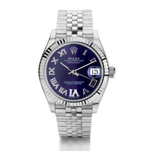 rolex lady datejust 31mm stainless steel blue roman dial oyster perpetual jubilee bracelet watch
