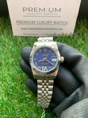 2 rolex lady datejust 31mm stainless steel blue roman dial oyster perpetual jubilee bracelet watch