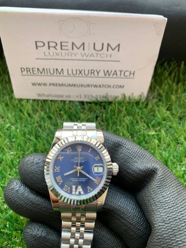 7 rolex lady datejust 31mm stainless steel blue roman dial oyster perpetual jubilee bracelet watch