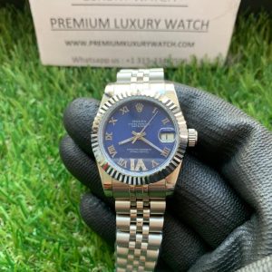 2 rolex lady datejust 31mm stainless steel blue roman dial oyster perpetual jubilee bracelet watch 1