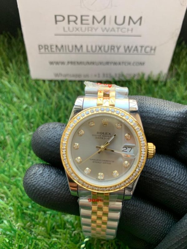 3 rolex lady datejust 31mm two tone yellow gold sliver dial diamond oyster perpetual jubilee bracelet watch