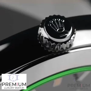 5 rolex milgauss green crystal stainless steel black dial smooth bezel oyster bracelet 116400gv