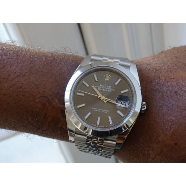 4 rolex datejust 41mm dark rhodium dial automatic mens jubilee watch 126300