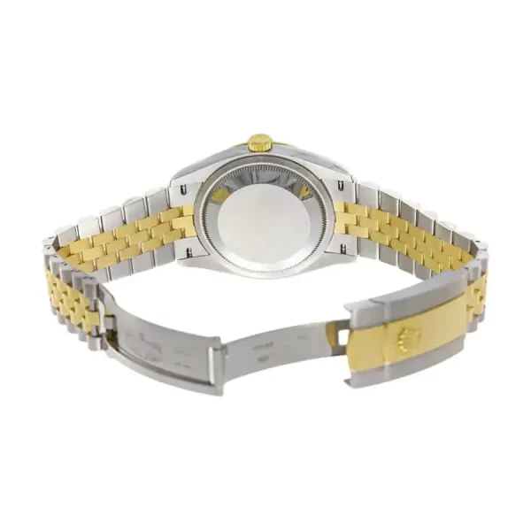 7 rolex datejust 41mm black dial fluted bezel yellow gold jubilee mens watch 126333