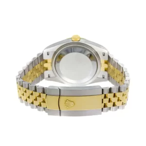 8 rolex datejust 41mm black dial fluted bezel yellow gold jubilee mens watch 126333