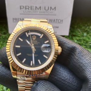 1-Rolex Daydate 40Mm Presidential Black Motif Dial Wrist Watch 228238