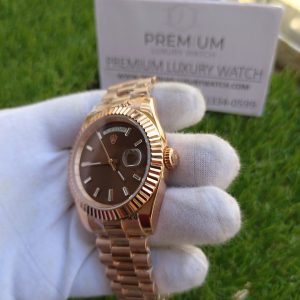 6 rolex daydate 40mm chocolate dial rose gold president automatic mens watch 228235