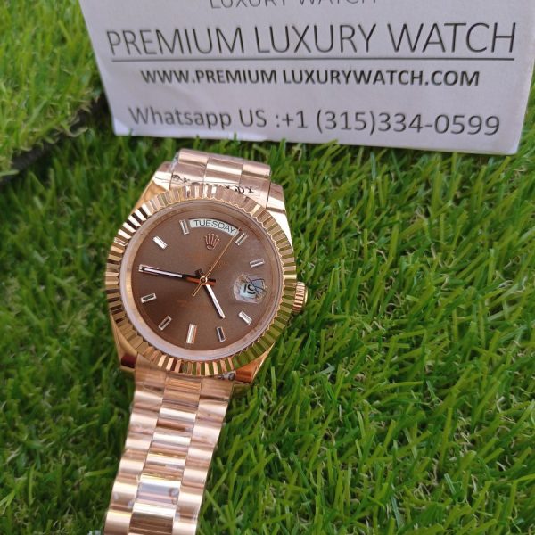 10 rolex daydate 40mm chocolate dial rose gold president automatic mens watch 228235