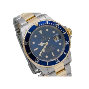 1 rolex submariner date yellow goldsteel blue 41mm dial ceramic bezel oyster bracelet 126613lb