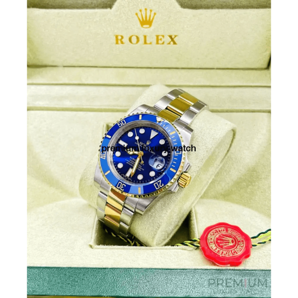 5 rolex submariner date yellow goldsteel blue 41mm dial ceramic bezel oyster bracelet 126613lb