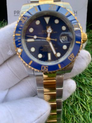 8 rolex submariner date yellow goldsteel blue 41mm dial ceramic bezel oyster bracelet 126613lb