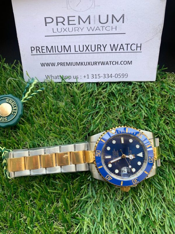 13 rolex submariner date yellow goldsteel blue 41mm dial ceramic bezel oyster bracelet 126613lb