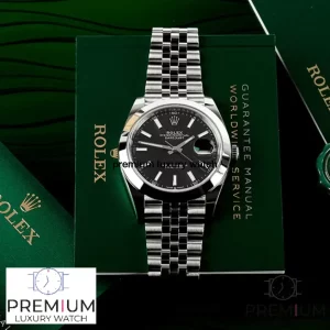 6 rolex datejust 41mm black dial smooth bezel steel mens wrist watch 126300