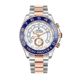 rolex yachtmaster ii 44mm 18k rose gold and steel two tone watch