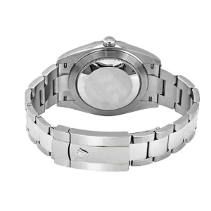 1 rolex dateexhibition 41mm stainless steel slate roman dial smooth bezel oyster bracelet 126300 watch