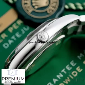 3-Rolex Datejust 41Mm Stainless Steel Slate Roman Dial Smooth Bezel Oyster Bracelet 126300 Watch