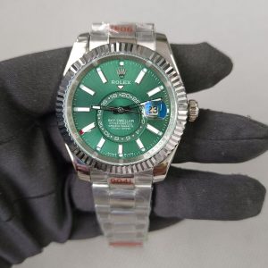 2 new rolex sky dweller green index dial 42mm oyster bracelet 336934 watch