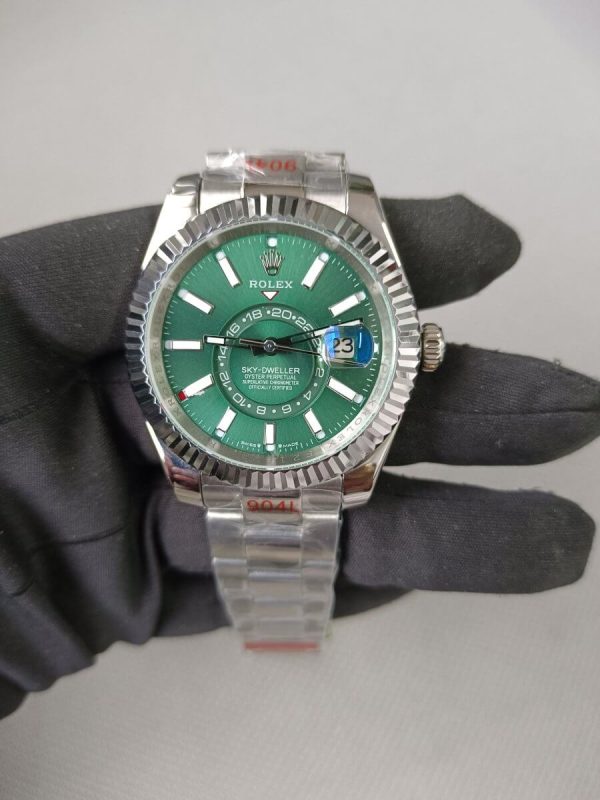 2 new rolex sky dweller green index dial 42mm oyster bracelet 336934 watch