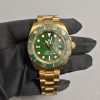 rolex submariner date yellow gold 40mm green dial amp ceramic bezel oyster bracelet 116618ln