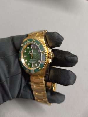 3 rolex submariner date yellow gold 40mm green dial amp ceramic bezel oyster bracelet 116618ln