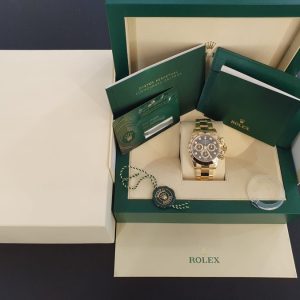 5 rolex daytona yellow gold 40mm black diamond dial yellow gold bezel oyster bracelet 116508