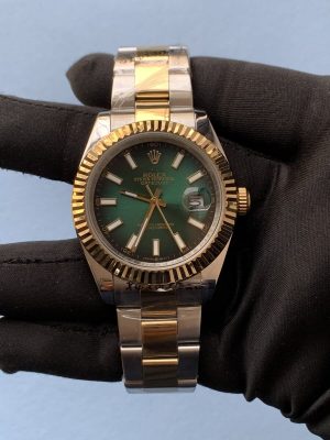1 rolex steel and yellow gold datejust 41mm fluted bezel champagne index dial oyster bracelet