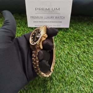 rolex dateCI1396 36mm yellow gold black diamond dial president bracelet mens watchunisex wrist watch