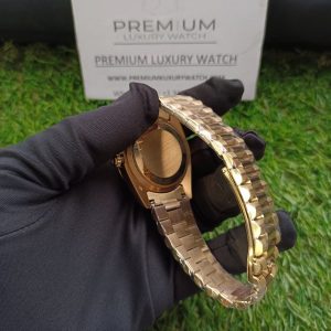 4 rolex datejust 36mm yellow gold black diamond dial president bracelet mens watchunisex wrist watch
