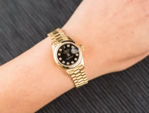 5 rolex datejust 36mm yellow gold black diamond dial president bracelet mens watchunisex wrist watch