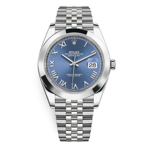 rolex datedate 126300 blue roman jubilee 41mm stainless steel mens wrist watch