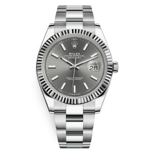 rolex datejust 126334 dark rhodium index oyster bracelet 41mm stainless steel mens wrist watch