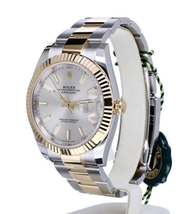 2 rolex datejust 126333 silver index oyster 41mm steel and yellow gold mens wrist watch