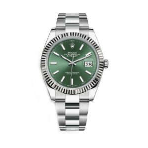 rolex dateBlack 126234 green dial 41mm oyster bracelet stainless steel wrist mens watch