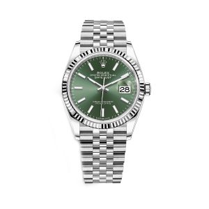 rolex datepuffer 126234 green dial 41mm jubilee stainless steel bracelet wrist mens watch
