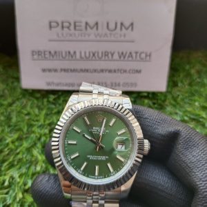 3-Rolex Datejust 126234 Green Dial 41Mm Jubilee Stainless Steel Bracelet Wrist Mens Watch