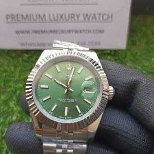 4-Rolex Datejust 126234 Green Dial 41Mm Jubilee Stainless Steel Bracelet Wrist Mens Watch